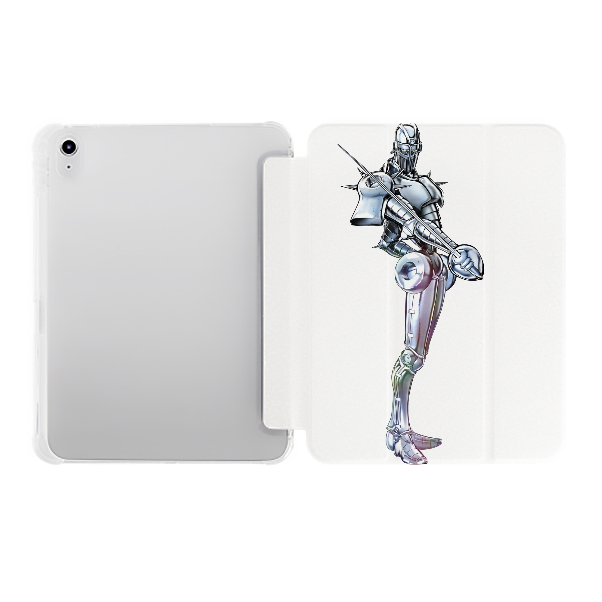 （画像用） ジョジョの奇妙な冒険 ジャン＝ピエール?ポルナレフ JoJo's Bizarre Adventure Jan Pierre Polnareff IPad ケース ペン収納付き 三つ折りスタンド PUレザー×シリコン 対応機種9.5/10.5/10.9インチ